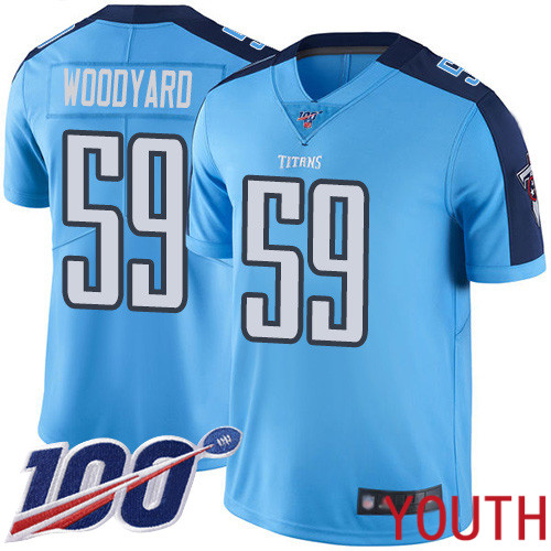 Tennessee Titans Limited Light Blue Youth Wesley Woodyard Jersey NFL Football 59 100th Season Rush Vapor Untouchable